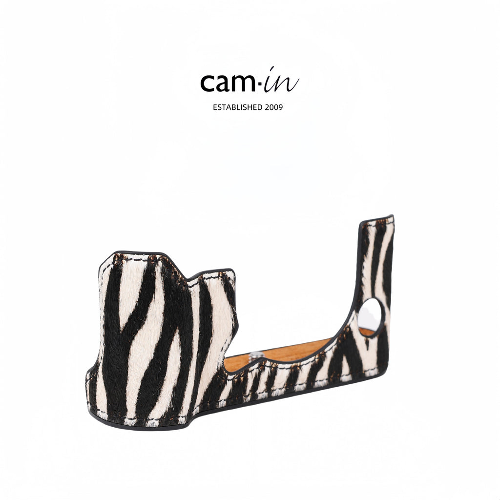 Cam-in Small Leopard Print Horsehair Fur Case | Fujifilm