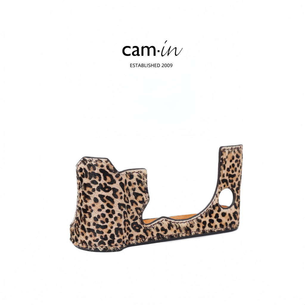 Cam-in Small Leopard Print Horsehair Fur Case | Fujifilm