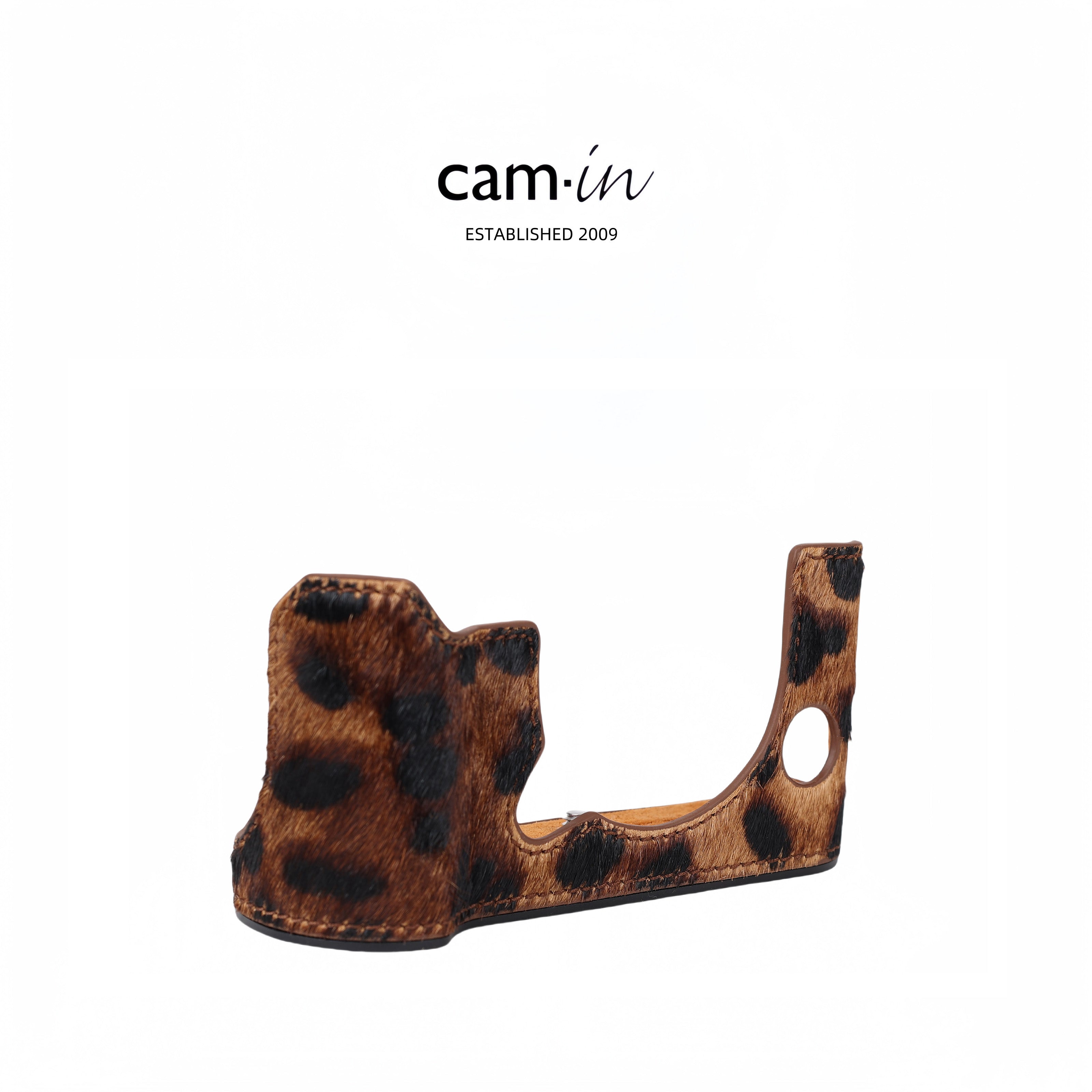 Cam-in Small Leopard Print Horsehair Fur Case | Fujifilm